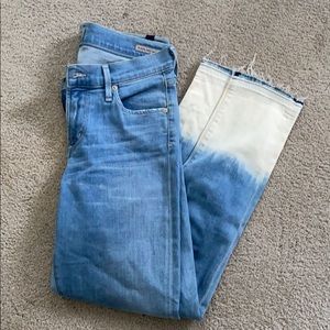 Jeans with white faded bottom